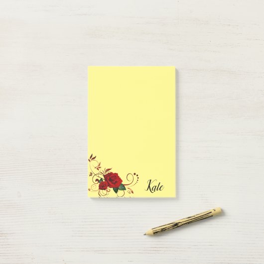 Post-it Notes Geel Rood Roos (Op bureau)