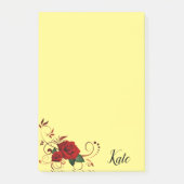 Post-it Notes Geel Rood Roos (Voorkant)
