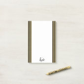 Post-it Notes Goud en Zwarte Streep (Op bureau)