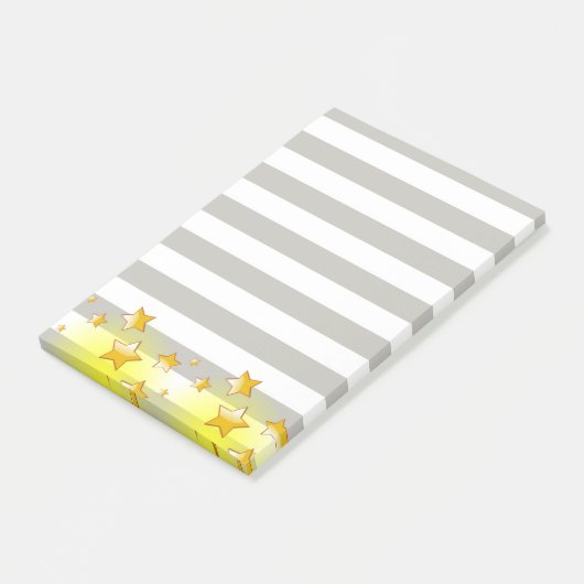 Post-it Notes Grijs Streep Geel Sterren (Schuin)