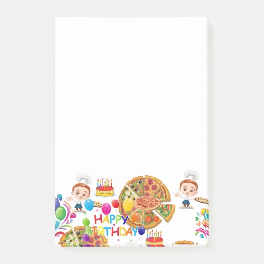 Post-it Notes Happy Birthday Pizza (Voorkant)