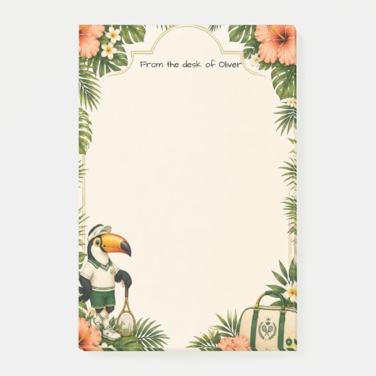 Post-It Notes Kantoor Notitieblok Cute Retro Tenni (Voorkant)