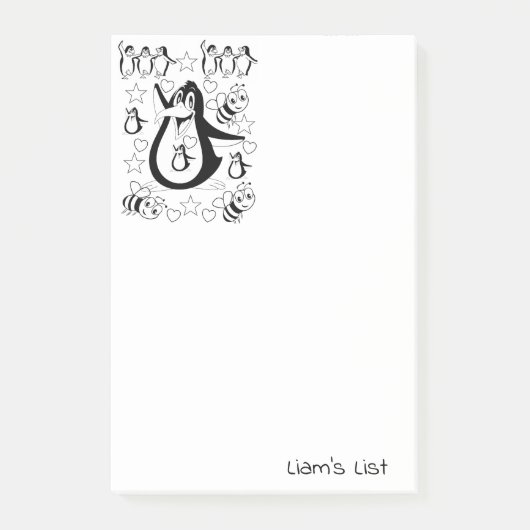 Post-it Notes Kleuren Pinguïns Hommels (Voorkant)