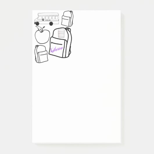 Post-it Notes Kleuren School Rugzakken (Voorkant)