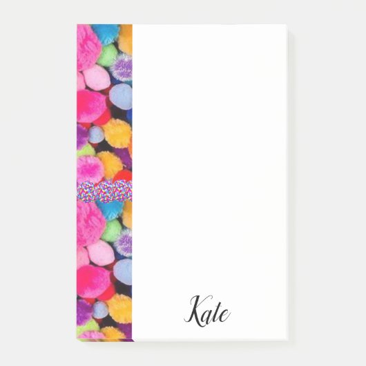 Post-it Notes Kleurrijke Pom Poms (Voorkant)