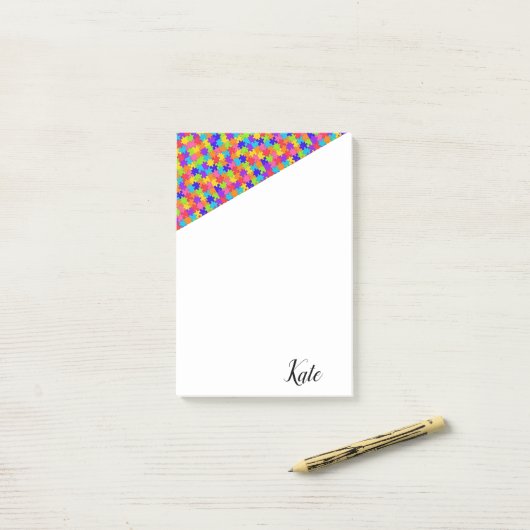 Post-it Notes Kleurrijke Puzzel (Op bureau)