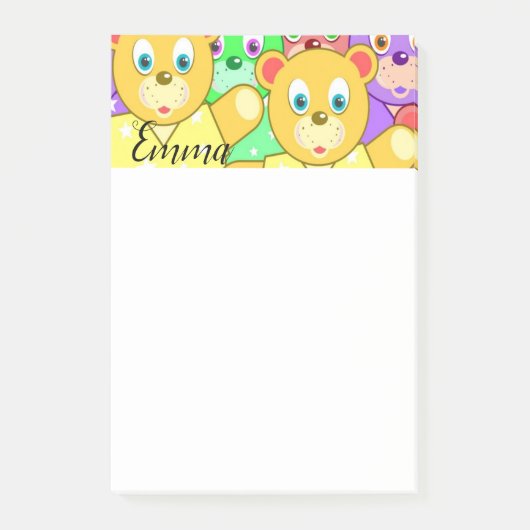 Post-it Notes Kleurrijke Teddys (Voorkant)