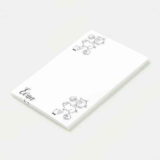 Post-it Notes Kleurrijke Varkens en Lammetjes (Schuin)