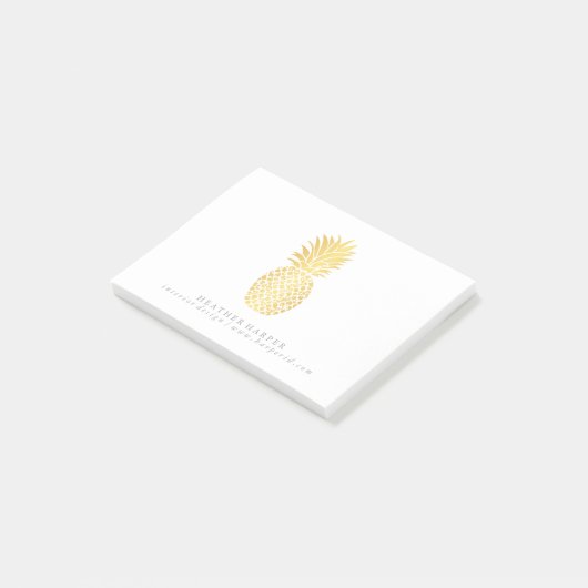 Post It Notes-laptop - Gold Pineappel Post-it® Notes (Schuin)