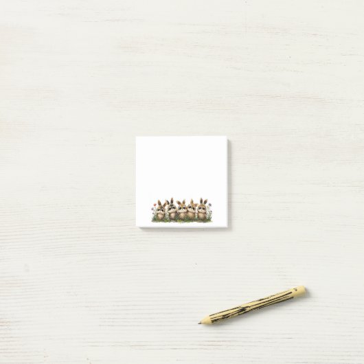 Post-it Notes-Lieve Konijn Ontwerp Post-it® Notes (Op bureau)