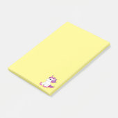 Post-it Notes met schattige eenhoorn met bril (Schuin)