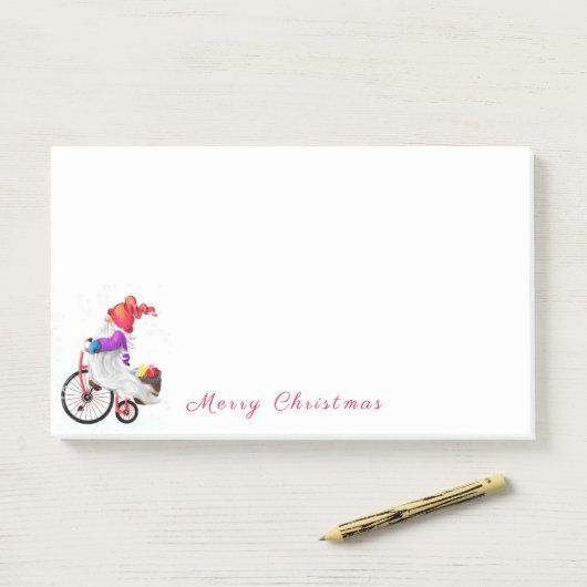 Post-it® Notes met Schattige Kerstkabouter (Op bureau)