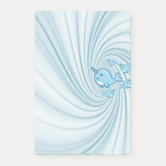 Post-it Notes Narwhal Blauw (Voorkant)