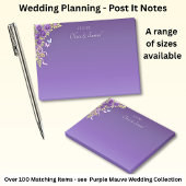 Post-It Notes Paarse Mauve Bloemen & Witte Huwelij