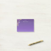 Post-It Notes Paarse Mauve Bloemen & Witte Huwelij (Op bureau)