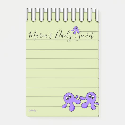 Post-it Notes Paarse Octopus (Voorkant)