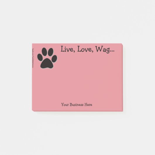 Post-it Notes - Pauw Print - "Live, Love, Wag..." (Voorkant)