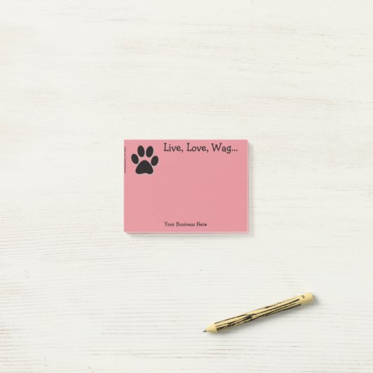 Post-it Notes - Pauw Print - "Live, Love, Wag..." (Op bureau)
