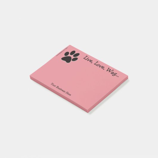 Post-it Notes - Pauw Print - "Live, Love, Wag..." (Schuin)