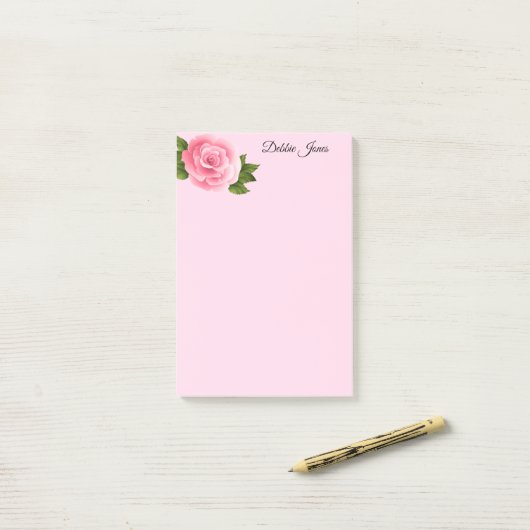 Post-it-Notes-Pink Rose Post-it® Notes (Op bureau)