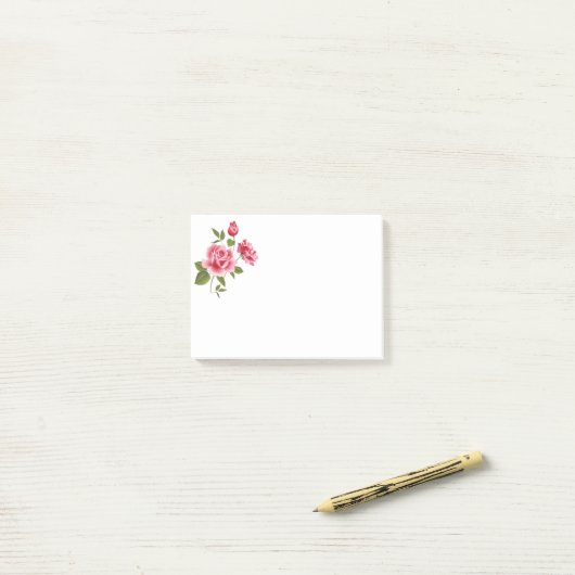 Post-it-Notes-Pink Roses Post-it® Notes (Op bureau)