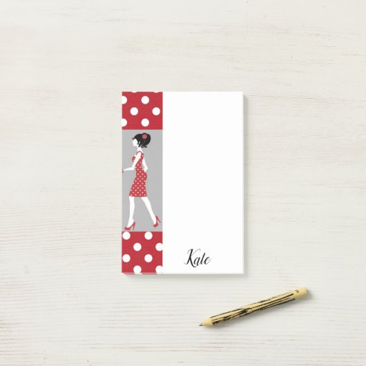 Post-it Notes Red Polkadot (Op bureau)