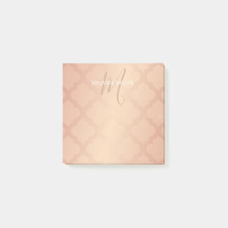 Post it Notes - Roos Gold Lattice Initiaal Name