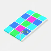 Post-it Notes Roze Blauwe Vierkantjes (Schuin)