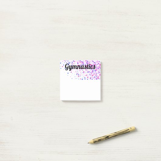Post-it Notes - Roze en Blauwe Stars Gymnastiek (Op bureau)