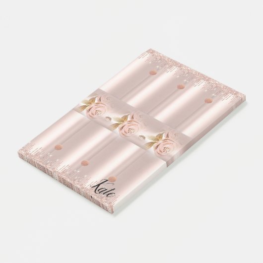 Post-it Notes Roze Rose Glitter Drip (Schuin)