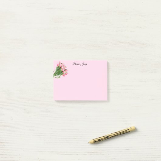 Post-it-Notes-roze Tulpen Post-it® Notes (Op bureau)