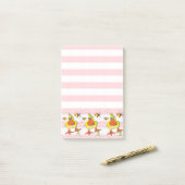Post-it Notes Roze & Wit Streep Eend Vis (Op bureau)
