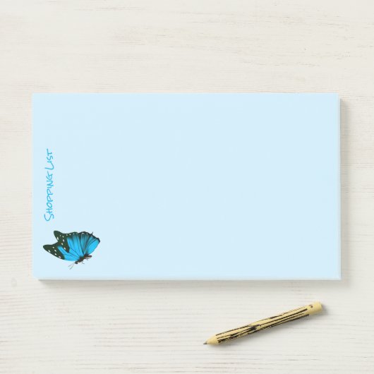 Post it Notes Shoping List Blue Butterfly (Op bureau)