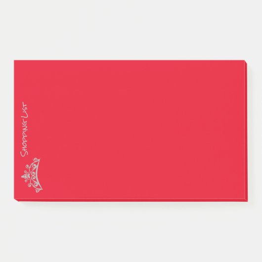 Post it Notes Shoping List Tiara Crown (Voorkant)