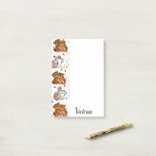 Post-it Notes Teddy Bear (Op bureau)