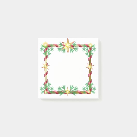 Post-it® Notes Vakantie Gouden Ster Kerstkrans (Voorkant)