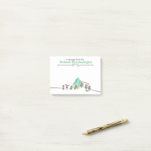 Post-it notes van de psycholoog op school (Op bureau)