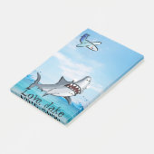 Post-it Notes Vliegtuig Haai Blauw (Schuin)