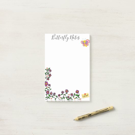 Post-it Notes Vlinder Bloemen (Op bureau)