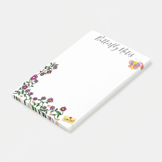 Post-it Notes Vlinder Bloemen (Schuin)