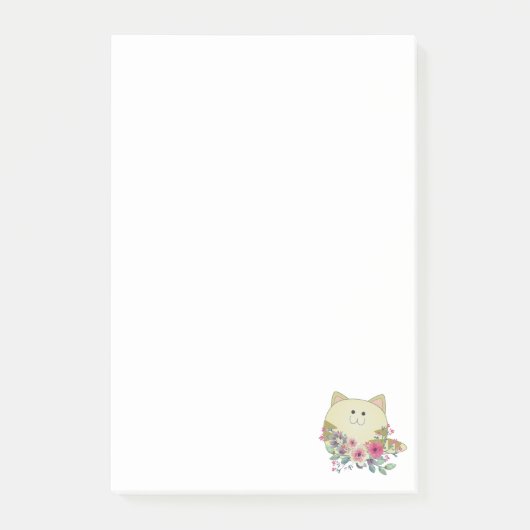 Post-it Notes Whimsilijke Kat Bloemen (Voorkant)