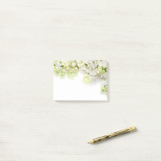 Post-it-Notes-White Flowers Post-it® Notes (Op bureau)