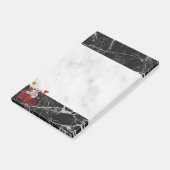 Post-it Notes Wit & Zwarte Marmeren Teddybeer (Schuin)