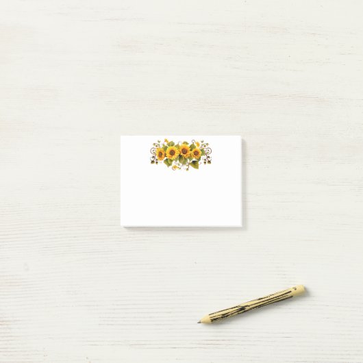 Post-it-Notes-zonnebloemen Post-it® Notes (Op bureau)
