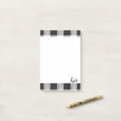 Post-it Notes Zwart en Wit Geruit (Op bureau)