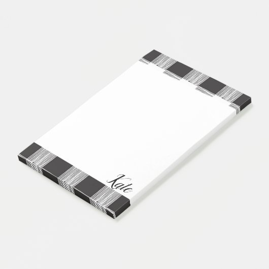 Post-it Notes Zwart en Wit Geruit (Schuin)