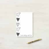 Post-it Notes Zwarte Harten Zoete Niets met Liefde (Op bureau)