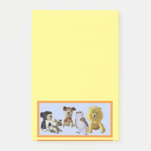 Post-it Notitie - Groep Speelgoed Dieren in Frame Post-it® Notes (Voorkant)