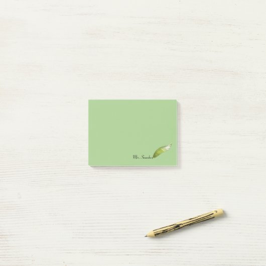 Post-it Notitieblok - Green Feather Pen Post-it® Notes (Op bureau)