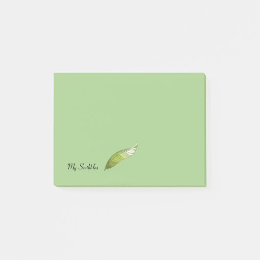 Post-it Notitieblok - Groene Veerpen Post-it® Notes (Voorkant)